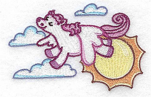 Picture of Pegasus In Clouds Machine Embroidery Design