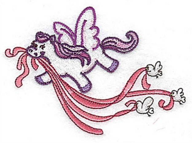 Picture of Pegasus With Birds Machine Embroidery Design