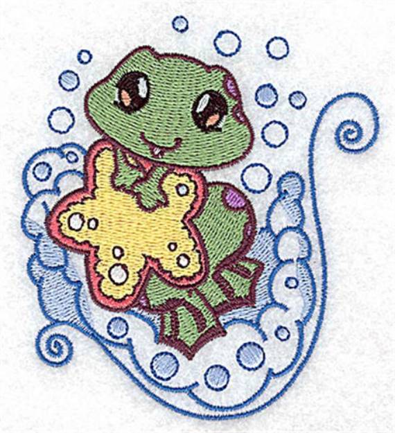 Picture of Bath Frog Machine Embroidery Design