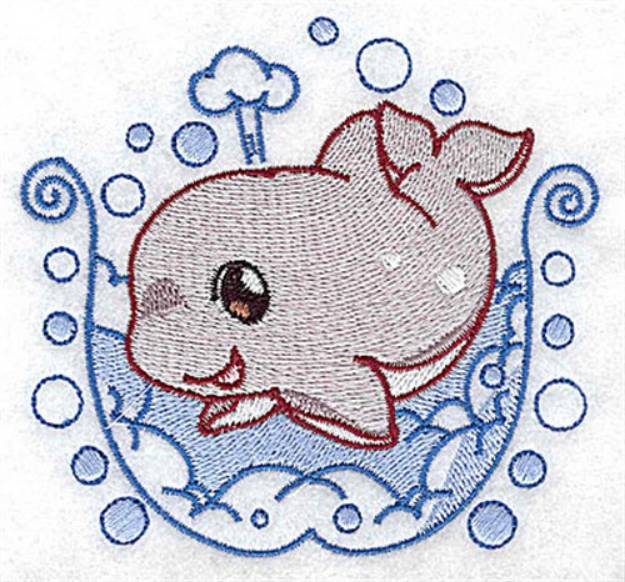 Picture of Bath Whale Machine Embroidery Design