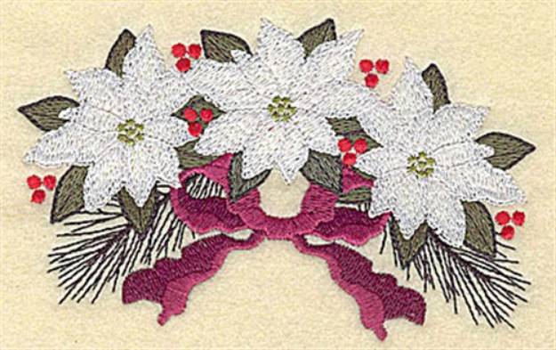 Picture of White Poinsettia Machine Embroidery Design