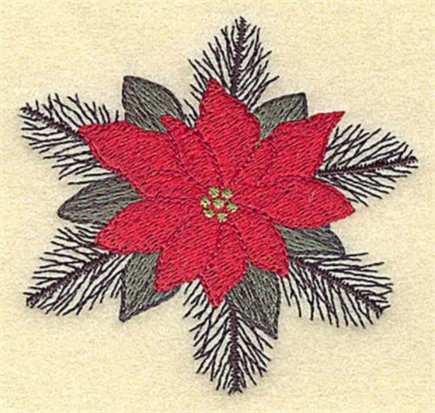 Picture of Single Poinsettia Machine Embroidery Design
