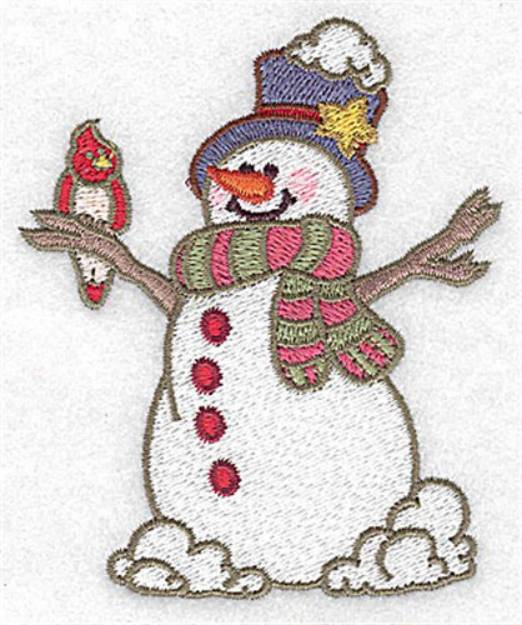 Picture of Snowman Cardinal Machine Embroidery Design