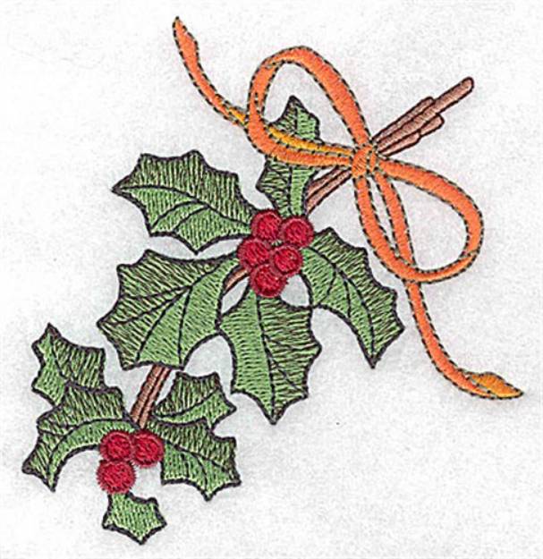 Picture of Holly Ribbon Machine Embroidery Design