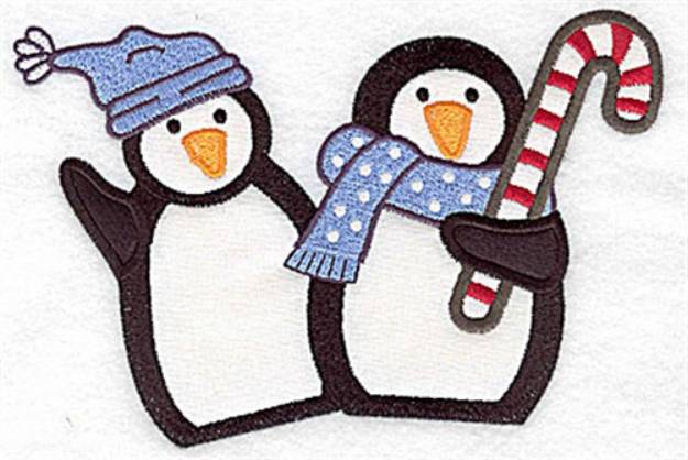 Picture of Penguin Couple Machine Embroidery Design