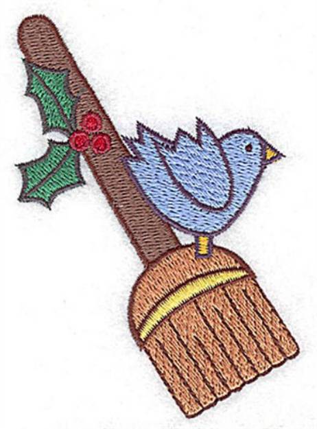 Picture of Broom Bluebird Machine Embroidery Design