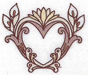 Picture of Calla Lily Heart Machine Embroidery Design