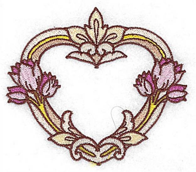 Picture of Tulip Heart Machine Embroidery Design