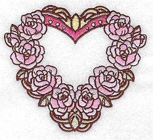 Picture of Heart Of Roses Machine Embroidery Design