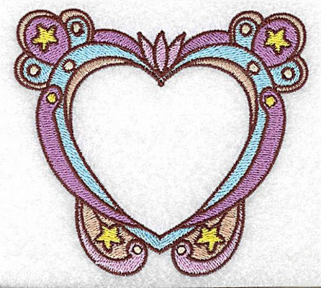 Picture of Heart With Stars Machine Embroidery Design