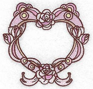 Picture of Rose Heart Machine Embroidery Design