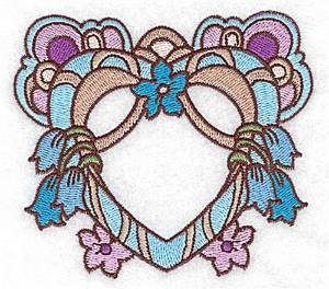 Picture of Heart With Blossoms Machine Embroidery Design