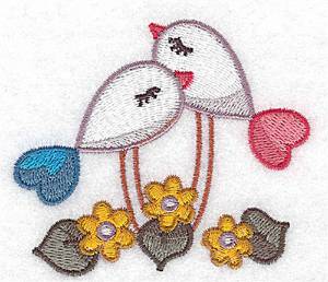 Picture of Elegant Love Birds Machine Embroidery Design