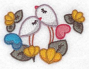 Picture of Birds And Flowers Machine Embroidery Design