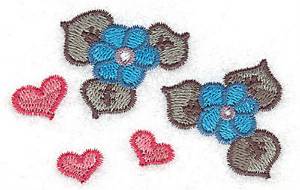 Picture of Flowers And Hearts Machine Embroidery Design