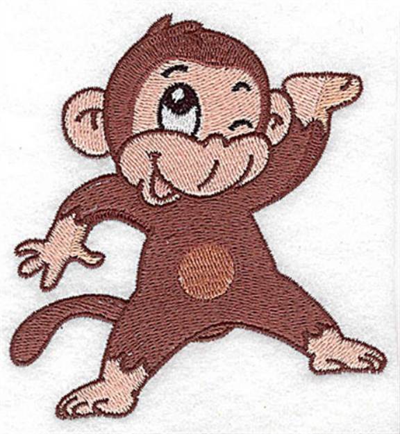 Picture of Winking Monkey Machine Embroidery Design