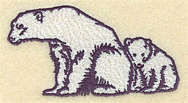Picture of Bear With Cub Machine Embroidery Design