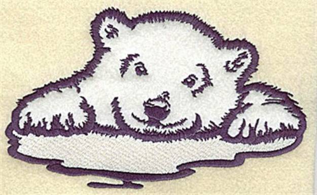 Picture of Bear On Ice Applique Machine Embroidery Design