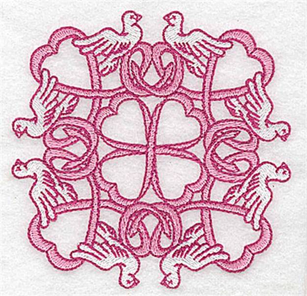 Picture of Dove Quilt Block Machine Embroidery Design