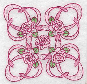 Picture of Rose Quilt Block Machine Embroidery Design