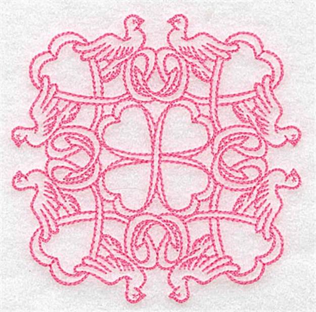 Picture of Doves With Ribbons Machine Embroidery Design
