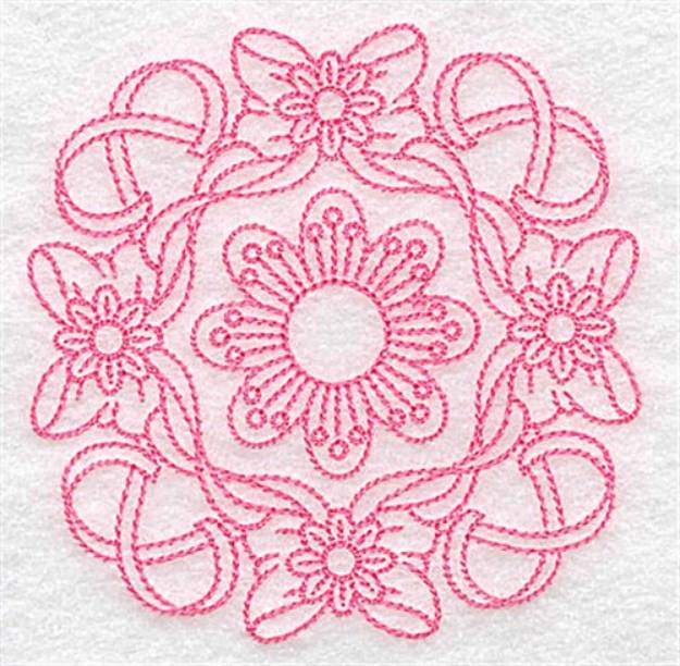 Picture of Flowers And Bows Machine Embroidery Design