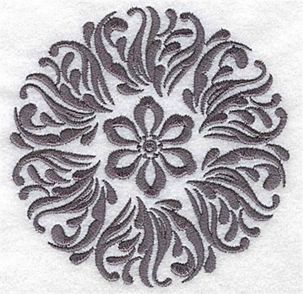 Picture of Damask Block Flower Machine Embroidery Design