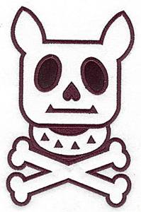 Picture of Dog Skull Applique Machine Embroidery Design