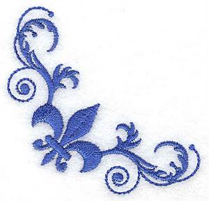 Picture of Baroque Fleur Corner Machine Embroidery Design