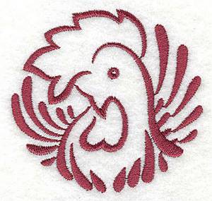 Picture of Rooster Circle Machine Embroidery Design