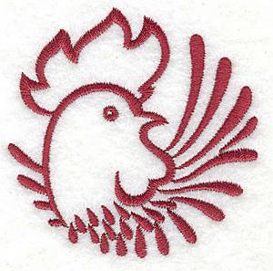Picture of Rooster Head Machine Embroidery Design
