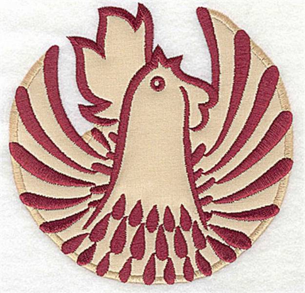 Picture of Rooster Applique Machine Embroidery Design