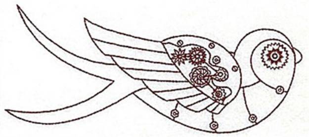 Picture of Steampunk Bird Machine Embroidery Design