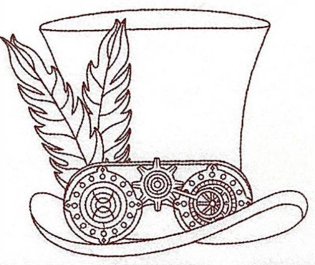 Picture of Steampunk Top Hat Machine Embroidery Design