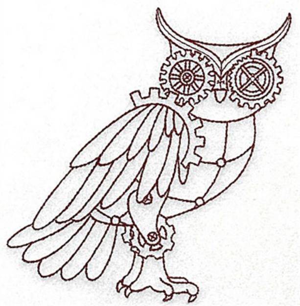 Picture of Steampunk Owl Machine Embroidery Design