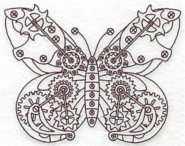 Picture of Steampunk Butterfly Machine Embroidery Design