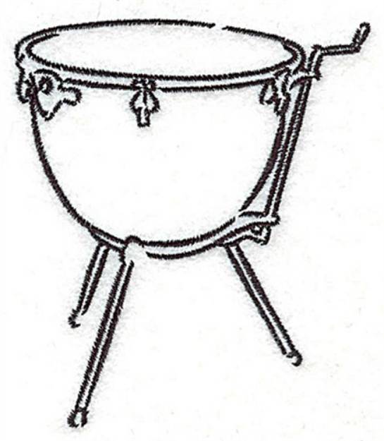 Picture of Kettle Drum Outline Machine Embroidery Design