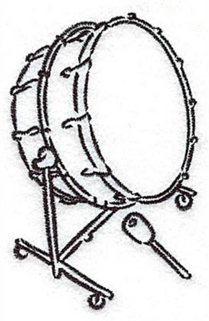 Picture of Bass Drum Outline Machine Embroidery Design