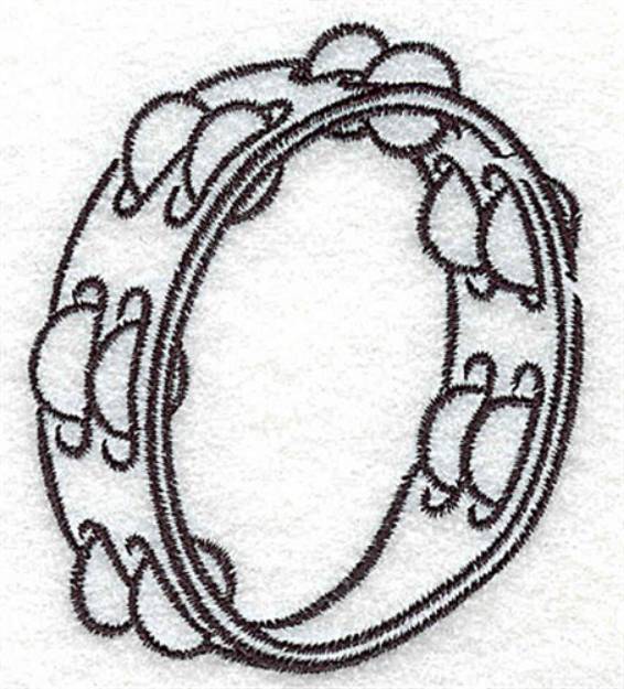 Picture of Tambourine Outline Machine Embroidery Design