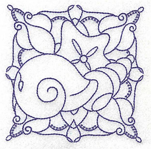 Picture of Seashell Quilt Block Machine Embroidery Design