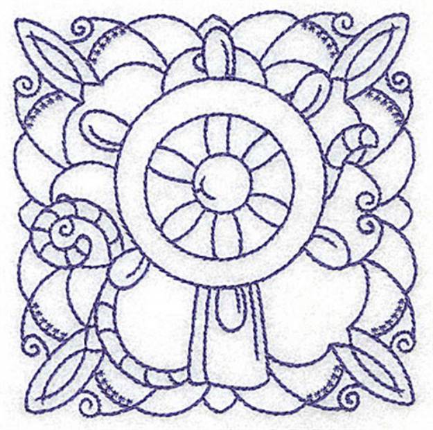 Picture of Ships Wheel Block Machine Embroidery Design