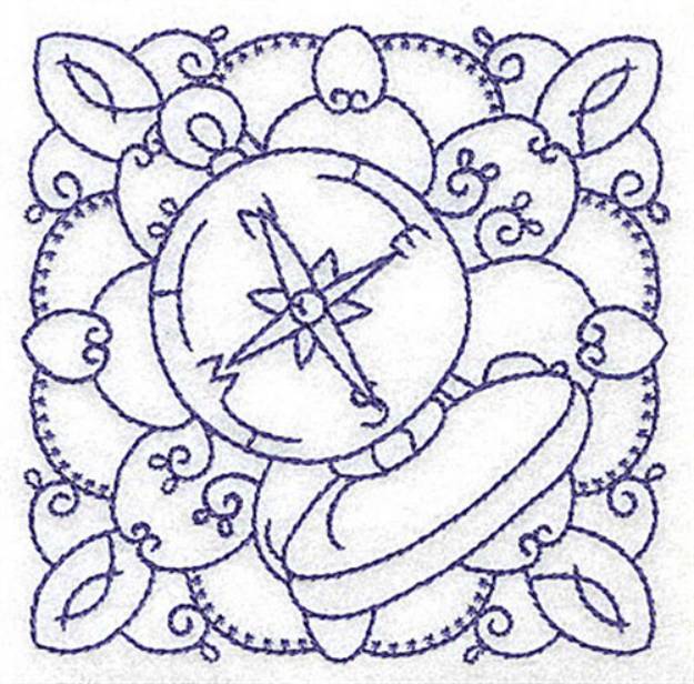 Picture of Compass Quilt Block Machine Embroidery Design