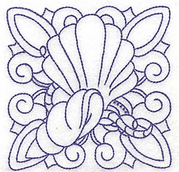Picture of Shells Quilt Block Machine Embroidery Design