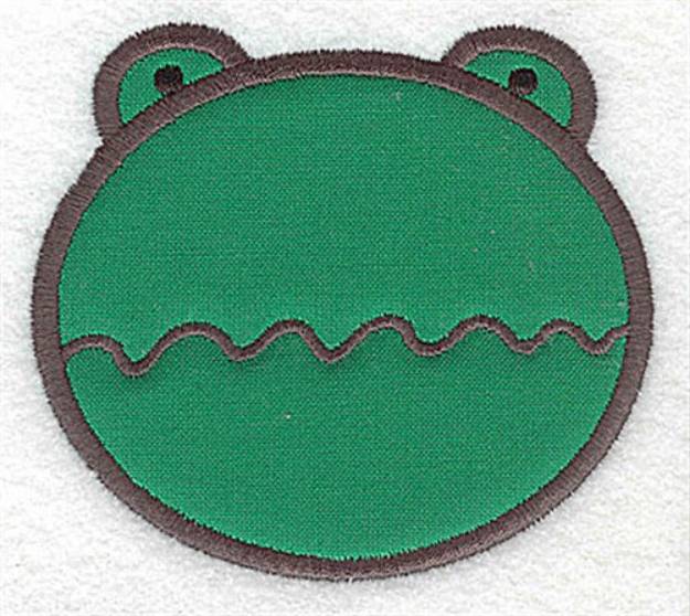 Picture of Frog Head Applique Machine Embroidery Design
