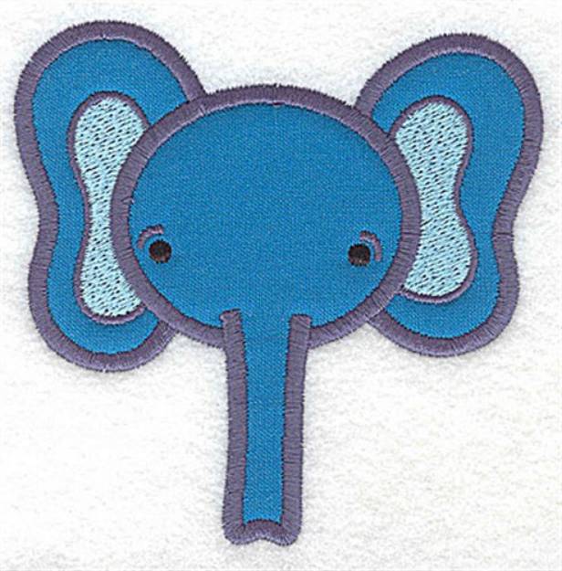 Picture of Elephant Head Applique Machine Embroidery Design