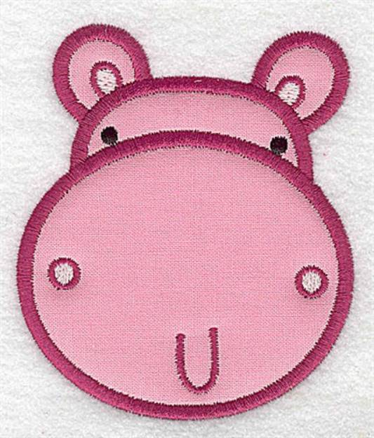 Picture of Hippo Head Applique Machine Embroidery Design