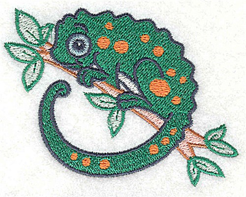 African Chameleon Machine Embroidery Design