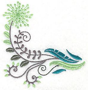Picture of Dainty Corner Flower Machine Embroidery Design