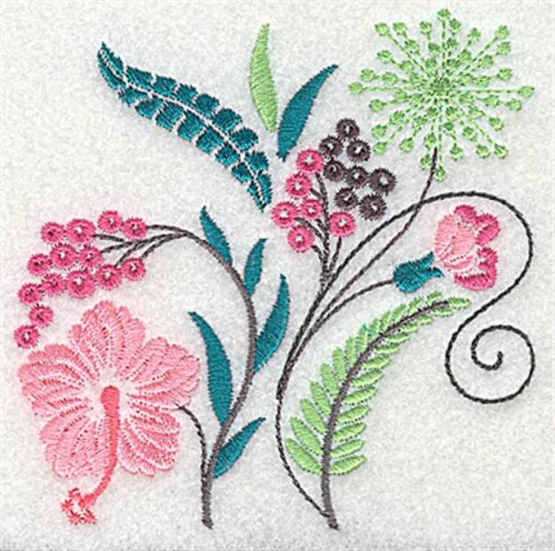 Picture of Hibiscus Flowers Machine Embroidery Design