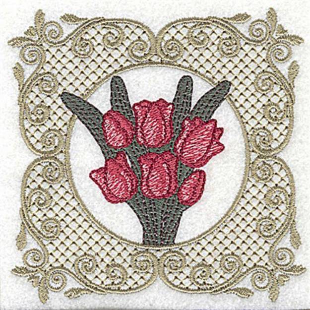 Picture of Victorian Tulip Machine Embroidery Design